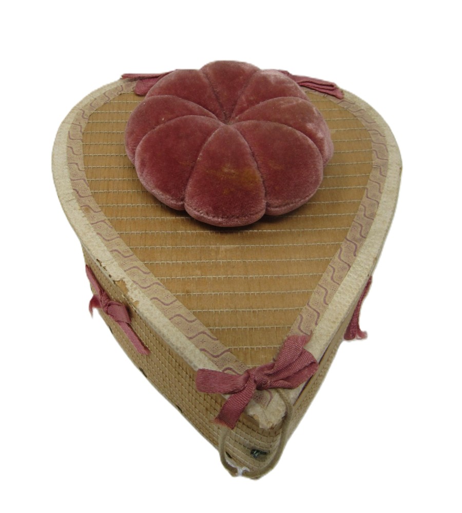 shaker heart shaped sewing box